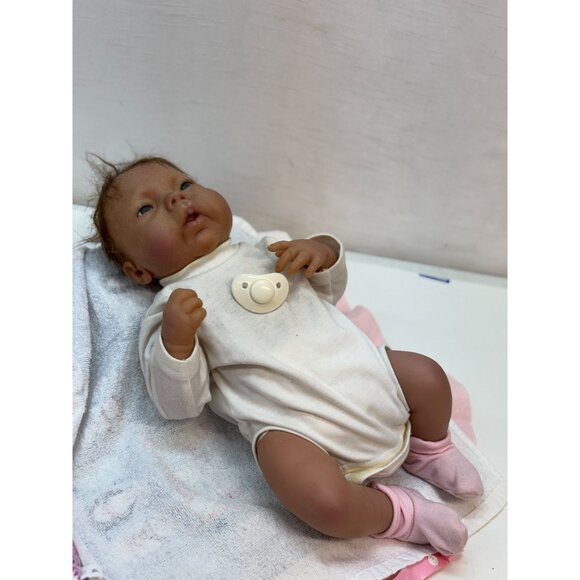Newborn Realistic Baby Girl Aston Drake with Pacifier - Picture 7 of 16